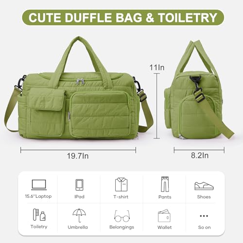 Image of Small Gym Bag for Women, Travel Duffle Bag Carry On Weekender Bag with Shoe Compartment