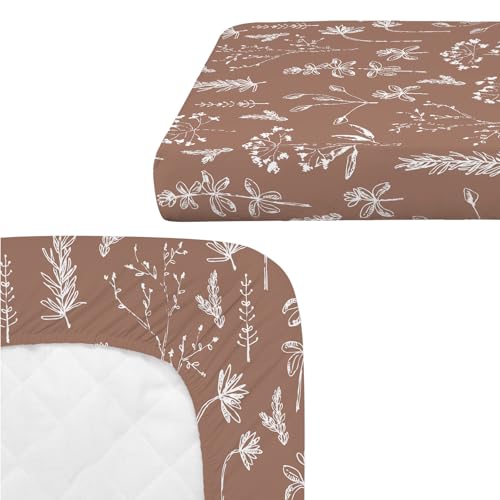 Image of 4 Pack Floral Crib Sheet Set for Baby Girl, Soft Breathable Fitted Pink Crib Sheet 28 x 52 in, Vintage Wildflower Nursery Decor for Standard Crib and Toddler Bed Mattresses