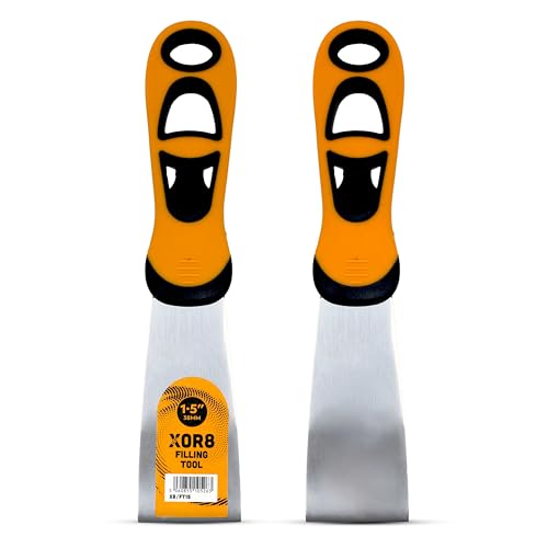 XOR8 Filling Tool with Stainless Steel Blade – 1.5”/38mm Flexible Filling Tool with Soft Grip Handle for Smooth, Precise, and Effortless Filling on Woodworking, Home Repairs, and Crafting Projects