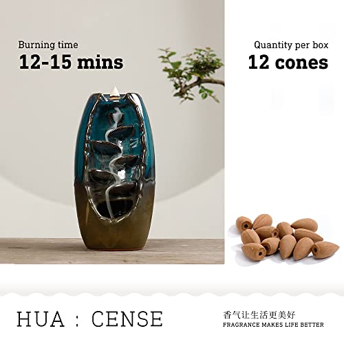 Huacense 8 Mixed Premium Backflow Incense Cones, Natural Essential Oils & Material Scented Incense Cones For Waterfall, For Stress Relief, Spirituality And Good Vibes (Gift Set #2) #TOP4