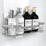 BATHDESIGN Shower Caddy Shelves Organizer, Single Pack, No Drilling Wall Mounted Self Adhesive Shower Shelves, Paint Nickel