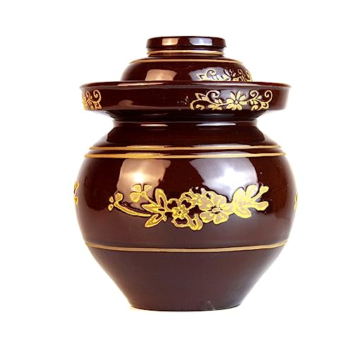 BDMRY Tarro de Fermentación de Olla de gres, Tarro para Pepinillos, Tarros con Tapa para Aceitunas, Tarro de Fermentación o Decapado,Jarrón de Barro,Tarro para fermentar c 8kg