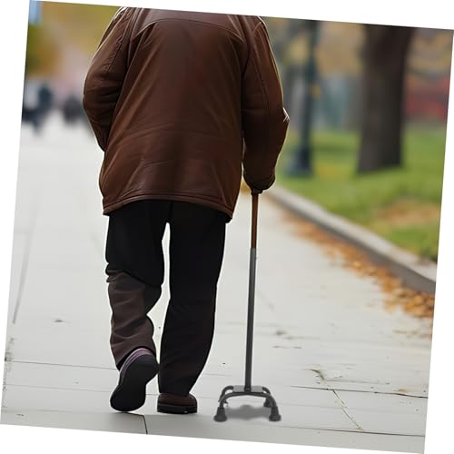 4 Accessoires voor vierpootkrukken wandelstok Ouderen loopstok accessoires Ouderen hulpmiddelen voor loopstok Looprek accessoires vervangende steunzolen klimpaal pad rubber Black FOMIYES - Afbeelding 6