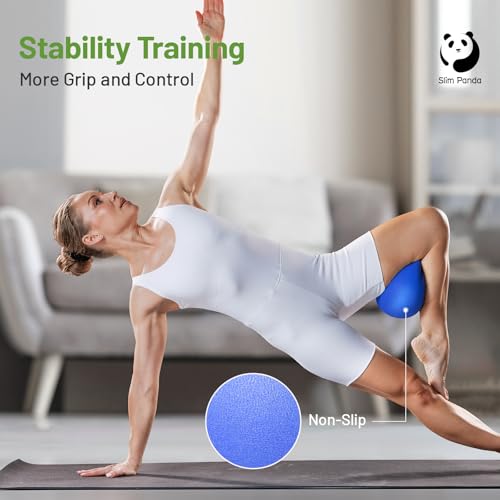 Image of Slim Panda Pilates Ball with Pump, 9 Inch Small Exercise Ball, Anti Burst Mini Yoga Ball for Stability, Workout, Barre, Core Strength, Physical Therapy, Balance, Stretching