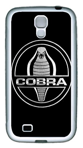 Samsung Galaxy S4 Case, S4 Case - Protection Soft Bumper Case Cover for Samsung Galaxy S4 I9500 Ford Mustang Cobra Shelby Car Logo 14 Scratch-Resistant White Soft Rubber Case for Samsung Galaxy S4 I9500
