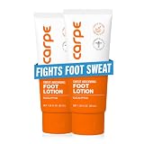 Carpe Sweat Absorbing Foot Lotion, A Dermatologist-Recommended Solution to Stop Sweaty, Smelly feet, Helps Prevent blisters, Great for hyperhidrosis (Pack of Two)