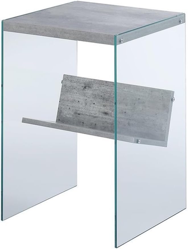 Convenience Concepts SoHo End Table, Faux White Marble, 15.75 in x 16.5 in x 23.75 in