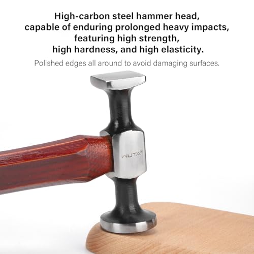 Image of WUTA Leather Hammer Double Head Cobblers Hammer Mirror Polishing Carbon Steel Mallet for Professional Leather Craft Tool (gen 1)