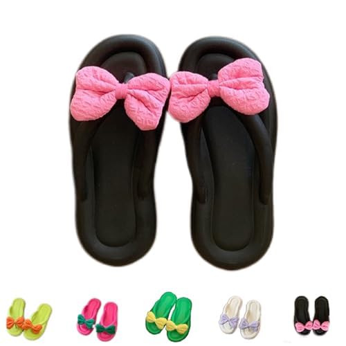Bowknot Slippers Flip Flops Candy Color Cute Girl Bow Flip-flops Bathroom Slip-on Sandals Beach Shoes Bathroom Slippers2