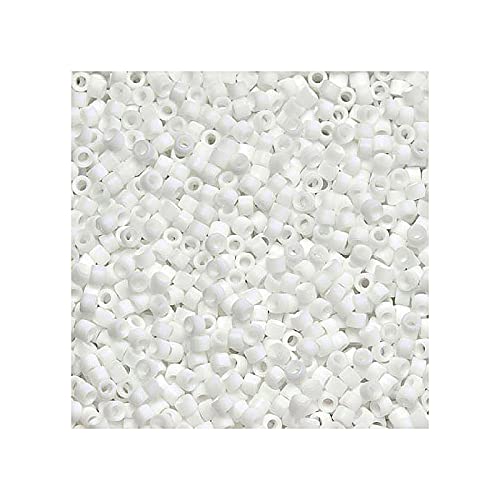 100 g TOHO Round Seed Beads Rocailles, Size 11/0, Opaque Frosted White (# 41F), Japan, Glass โ image 1