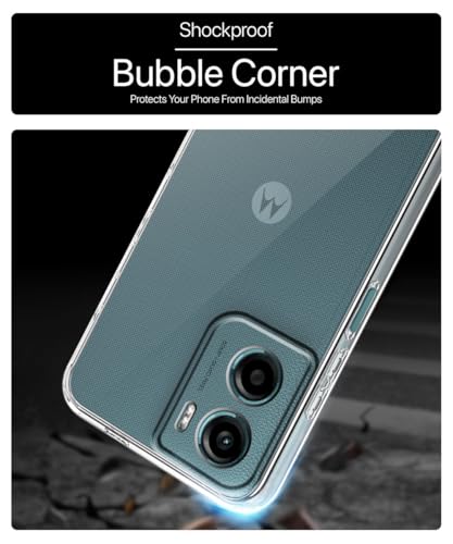 Image of WOW IMAGINE Transparent Back Cover Case for Motorola Moto G05 | Raised Bumps for Full Device & Camera Protection Shockproof TPU Silicone Back Case Mobile Cover - Transparent