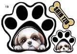 PAWパウ犬ステッカー シーズー19/ 足跡シール/ 雑貨 グッズ 車