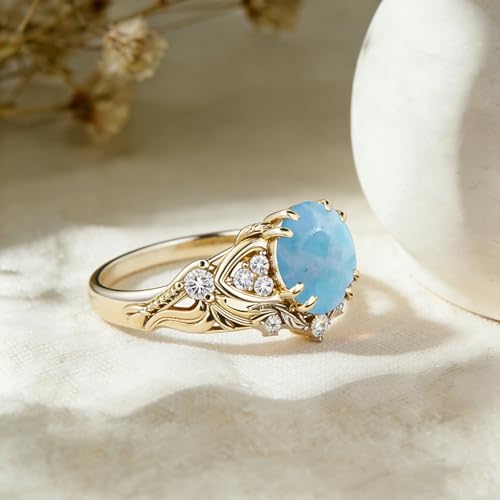 Image of Gemstone Vintage Rings for Women s925 Sterling Silver Round Cut 1.0 Carat Gemstone with Moissanite Promise Engagement Anniversary Ring for Her