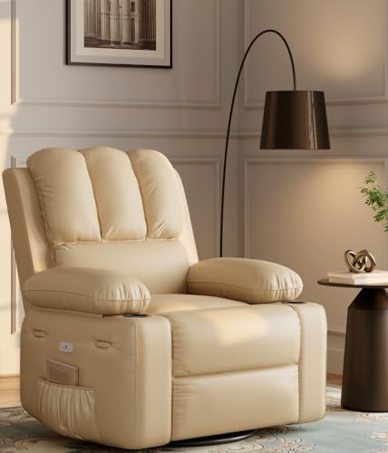 Sillón reclinable eléctrico crema con masaje