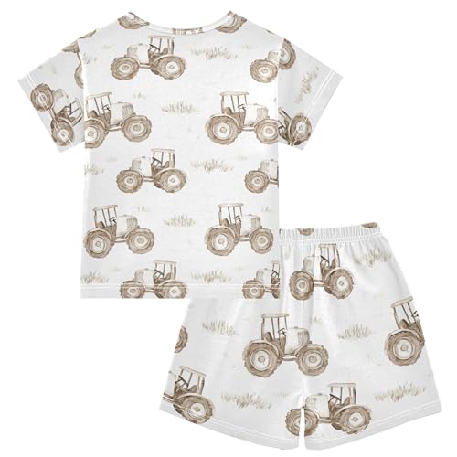 Tractor Pajama Set Pajamas Sleepwear Nightwear Loungewear Clothes Set B04038022