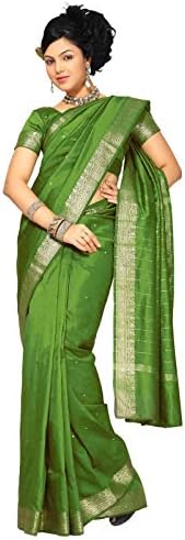 Womens Indian Ethnic Traditional Banarasi Art Silk Saree Sari Wrap Fabric Dress Drape