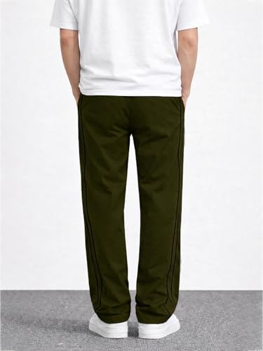 Image of CHKOKKO Men's Relaxed Track Pants for Gym Workout Running Casual Wear Sports Lower with Pockets Adjustable Drawstring Waist Lightweight Quick Dry Activewear Fitness