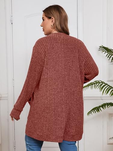Image of BELAROI Women Plus Size Cardigan Sweater Fall Outfit