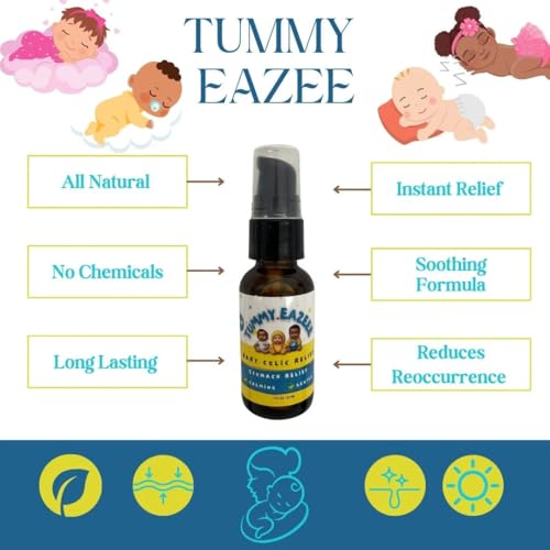 Image of Baby Tummy Rub Spray - Colic Baby Relief, Infant Gas Relief Drop Soothes Baby Gas Relief Bubbles Quickly - Chamomile, Lavender & Dill Oil - Relief from Colic, Gas, Constipation