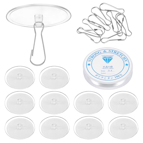 Larrel Adhesive Ceiling Hooks, 10 Pcs Round Hooks for Ceiling