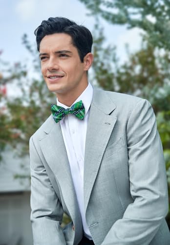 Image of HISDERN Bow Ties for Men Pretied Bowties Classic Formal Business Bow Tie Adjustable Tuxedo Bowtie for Wedding Party