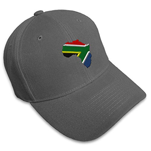 Baseball Cap South Africa Flag B Embroidery Places & Travel Acrylic Hats for Men Women Strap Closure Dark Grey Design Only