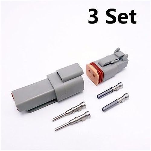Conector impermeable para coche con 2 pines serie DT y calibre AWG 3