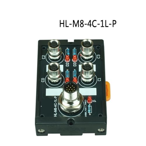 Distribuidor M8 prefabricado PNP con interfaz M12 de 8 puertos para conexiones en cajas 4
