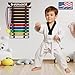 SD FACTORY 12 Belts Karate Belt Display Rack with Stickers Wall Mounted Taekwondo Belt Display No Assembly Required BJJ Kids and Adults Hanging Stands (12)