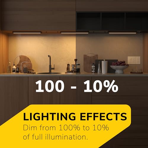 Image of GETINLIGHT 16-Inch Plug-in Swivel LED Under Cabinet Light, 2-CCT, Nickel