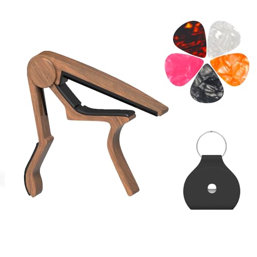 Guitar Capo, Capo for Acoustic Guitar 6 String and 12 String, Guitar Capo with Pick Holder and 5