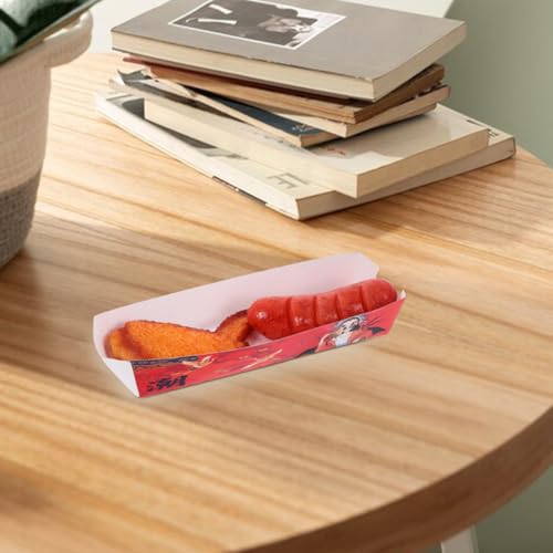 iplusmile Hot Dog Lebensmittel Container 100 Stücke Papier Boxen Hot Dog Trays Papier Lebensmittel Lagerung