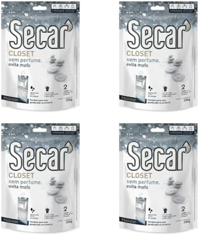 Kit 4 Unid Evita Mofo Desumidificador Anti Mofo Closet Pendurável...