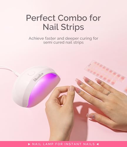 Image of MelodySusie Portable UV LED Nail Lamp for Semi Cured Gel Nail Strips with All in One Nail Brush Set