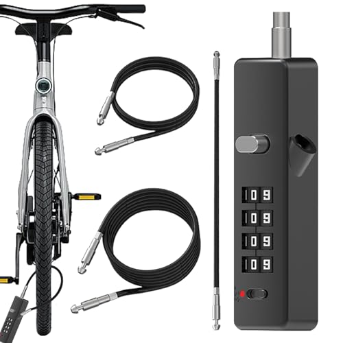 Candado de combinación de 4 dígitos y cables antirrobo para proteger equipaje y cascos 7