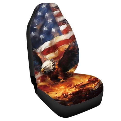 Housse de siège de voiture Amzbeauty motif aigle drapeau américain