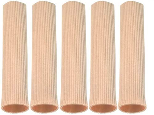 Cuttable Toe Tubes Sleeves 5 Pcs,Made of Elastic Fabric Lined with Silicone Gel.Toe Sleeve Protectors Relief Toe Pressure Pain,Corn & Calluses Remover,Blisters,Hammertoes for Men & Women(1