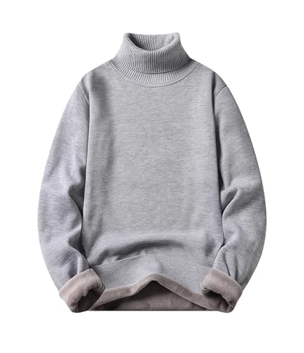 Men's High Collar Winter Thickened Wool Warm Pullover Slim Fit Knitted Large Size Sweater