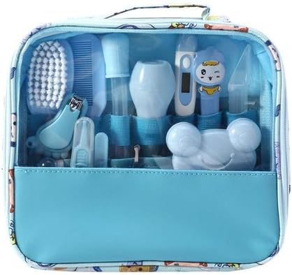 Baby Care Bag Set Baby Nose Nail Clips 13 Piece Set Daily Cleaning - Blue