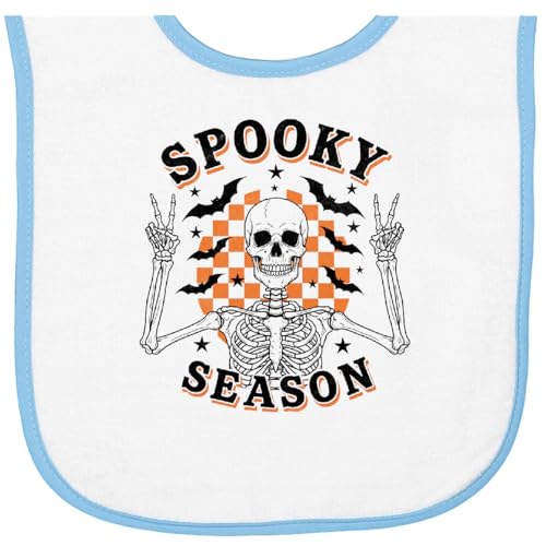 inktastic Spooky Season Halloween Skeleton Baby Terry Cloth Bib