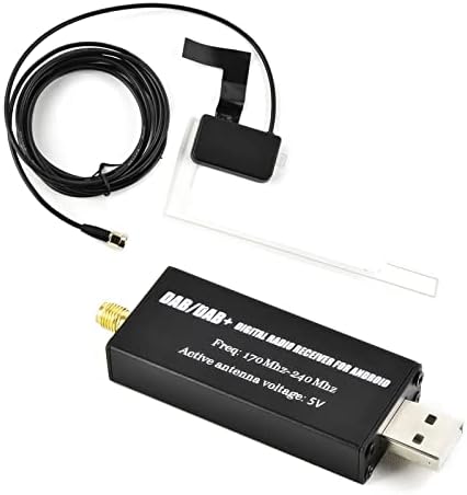 Podofo DAB/DAB+ Dongle USB Adapter mit Autoscheibenantenne, Universal für Android Autoradio Player, mit DAB APP, Digital Signal Radio