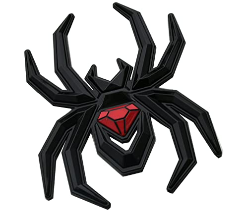 Emblema de araña 3D negro rojo para puerta trasera de pickup F-150 y Silverado 3