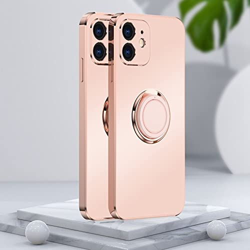 Coque mate rose iPhone 13 Mini avec support bague pour appels vidéo