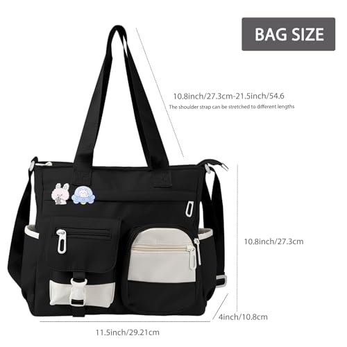 Nylon Messenger Bag Cute Shoulder Tote Bag with Multiple Pockets Large Capacity Messenger Bag for Teens Waterproof2