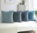 JIANTKJ Decorative Throw Pillow Covers 18x18, Set of 4 Soft Chenille Throw Pillowcases Square Pillow