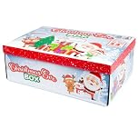 abeec Christmas Eve Box – Festive Santa & Reindeer Design for Kids – Flat Pack Gift Hamper Box for Stocking Fillers & Christmas Eve Surprises