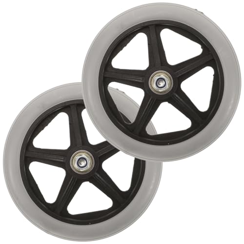 HOLIDYOYO Wheelchair Parts 2pcs Front Wheel Flexible Wear-Resistant Ideal for Wheelchairs