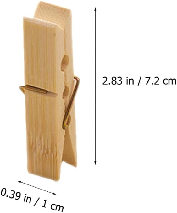 100pcs Wooden Clothespins Clips Non-Slip Windproof Laundry Drying Clips Multi-Functional Household Clothespins for Socks Towels Shirts Skirts Pants