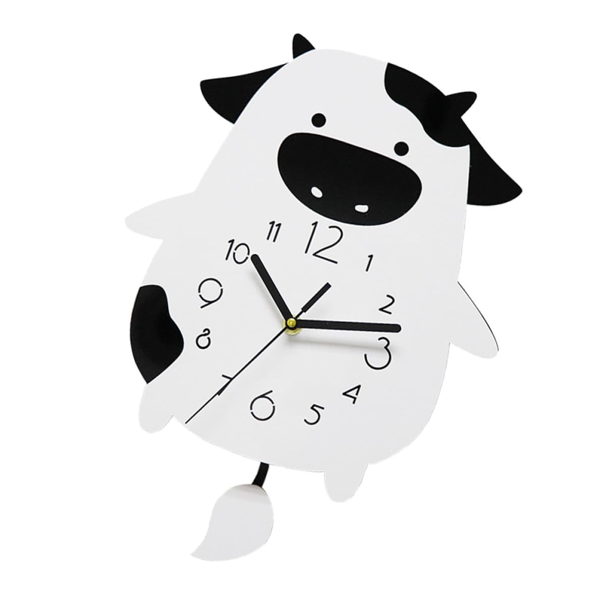 Horloge murale grands chiffres cadeau de Noël créatif design vache blanche