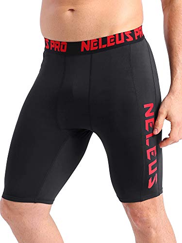 Neleus Men's Compression Shorts With Pockets 3 Pack,6064,Black/Black/Black,Us S,Eu M #TOP1